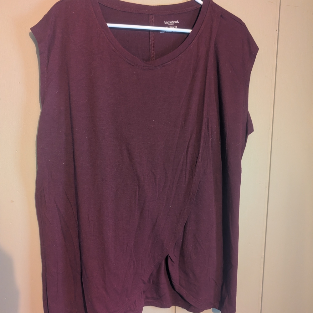 Motherhood Burgundy Muscle Tee